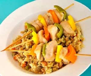 Baked Veggie Chicken Skewers